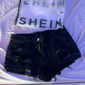 Shein denim shorts, black, brand new with tags